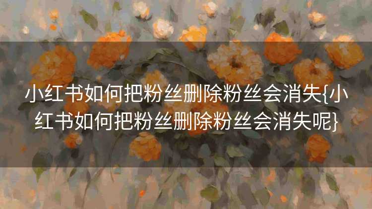 小红书如何把粉丝删除粉丝会消失{小红书如何把粉丝删除粉丝会消失呢}