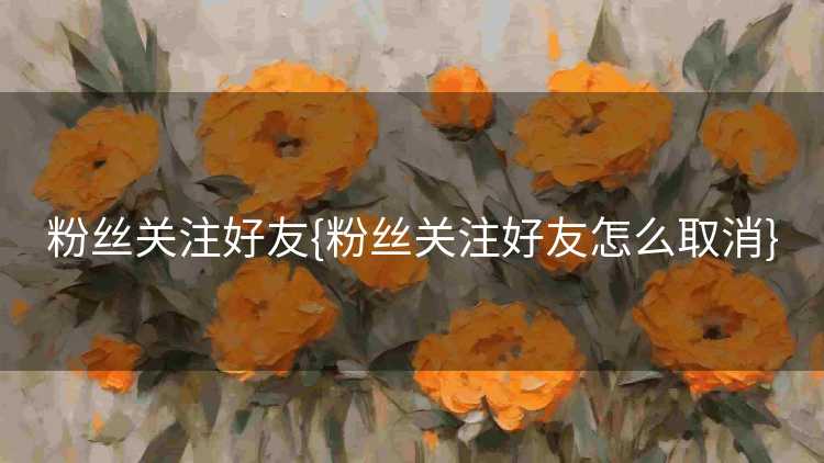 粉丝关注好友{粉丝关注好友怎么取消}