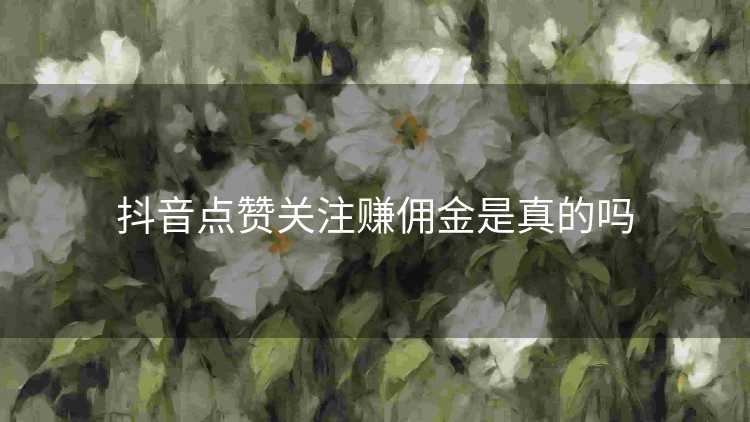 抖音点赞关注赚佣金是真的吗