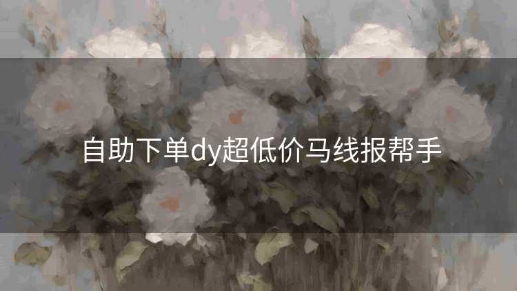自助下单dy超低价马线报帮手