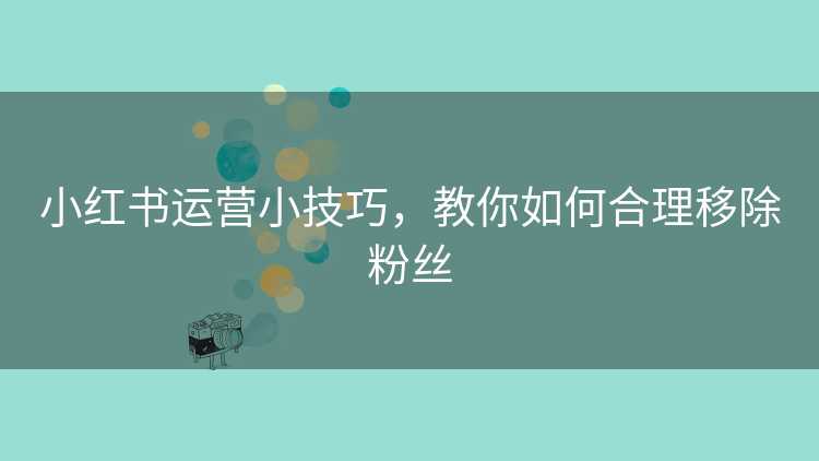 小红书运营小技巧，教你如何合理移除粉丝