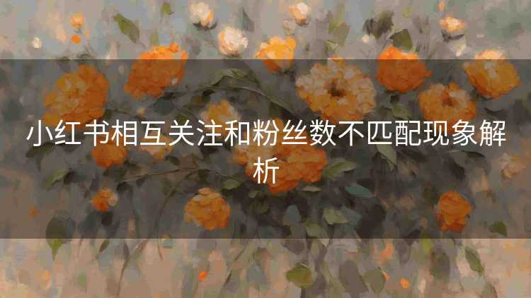 小红书相互关注和粉丝数不匹配现象解析