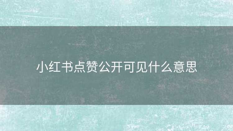 小红书点赞公开可见什么意思
