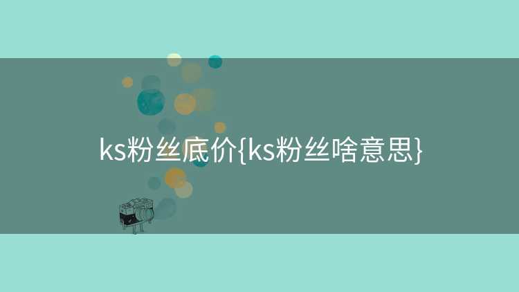 ks粉丝底价{ks粉丝啥意思}