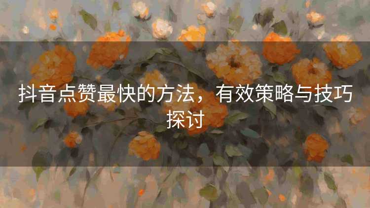 抖音点赞最快的方法，有效策略与技巧探讨
