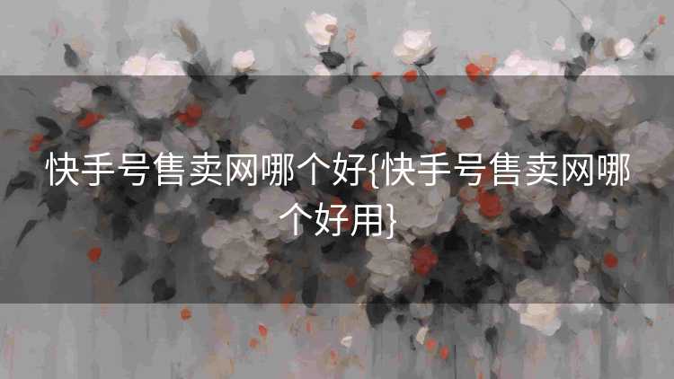 快手号售卖网哪个好{快手号售卖网哪个好用}