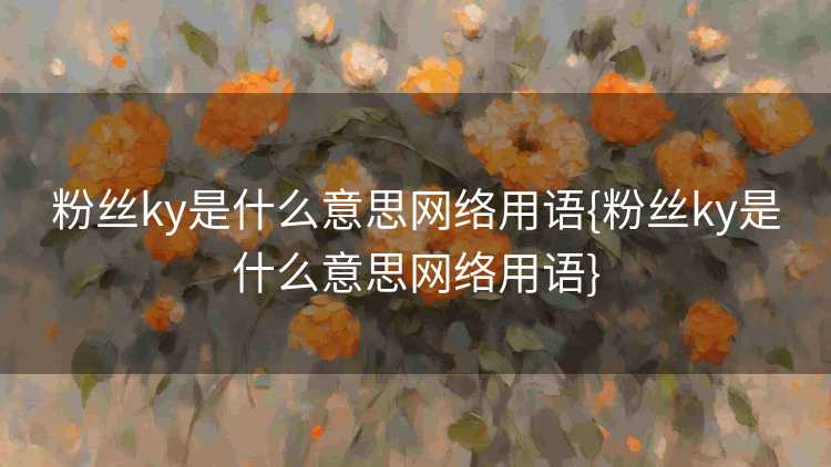 粉丝ky是什么意思网络用语{粉丝ky是什么意思网络用语}