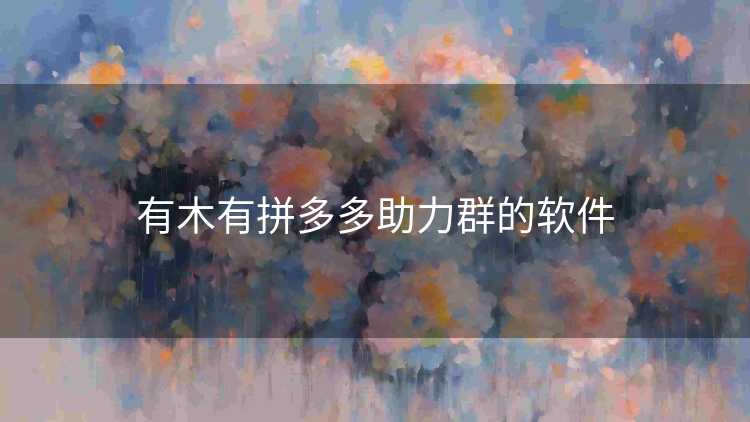 有木有拼多多助力群的软件