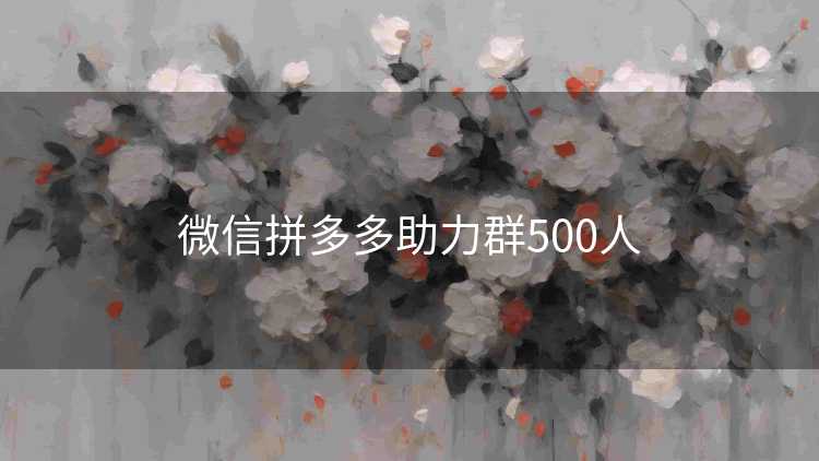 微信拼多多助力群500人