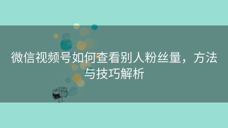 微信视频号如何查看别人粉丝量，方法与技巧解析