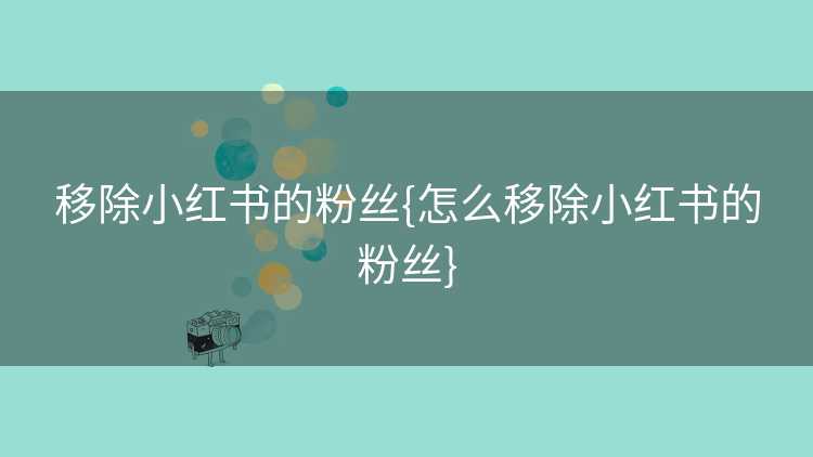 移除小红书的粉丝{怎么移除小红书的粉丝}