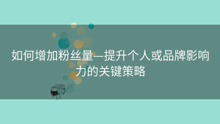 如何增加粉丝量—提升个人或品牌影响力的关键策略