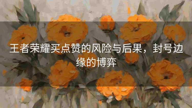 王者荣耀买点赞的风险与后果，封号边缘的博弈