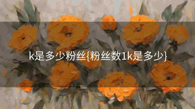 k是多少粉丝{粉丝数1k是多少}