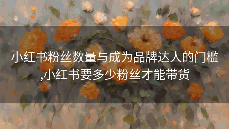 小红书粉丝数量与成为品牌达人的门槛,小红书要多少粉丝才能带货