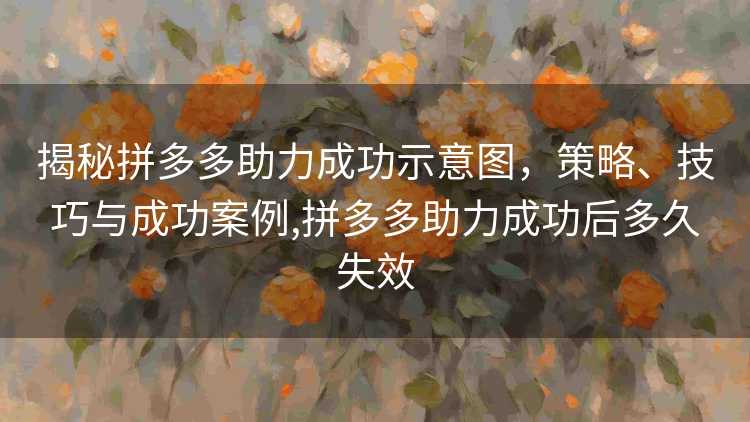 揭秘拼多多助力成功示意图，策略、技巧与成功案例,拼多多助力成功后多久失效