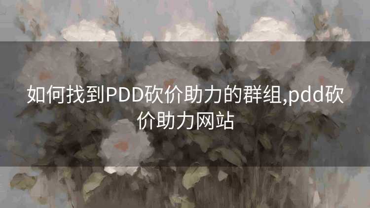 如何找到PDD砍价助力的群组,pdd砍价助力网站