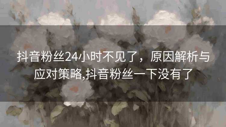 抖音粉丝24小时不见了，原因解析与应对策略,抖音粉丝一下没有了