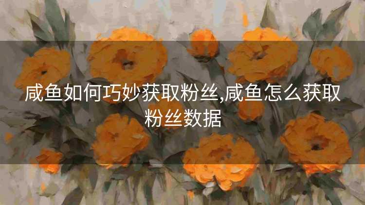 咸鱼如何巧妙获取粉丝,咸鱼怎么获取粉丝数据